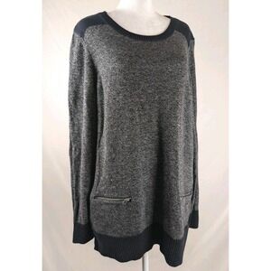 Croft &‎ Barrow Women's Gray & Black Knit Pullover Sweater Size L